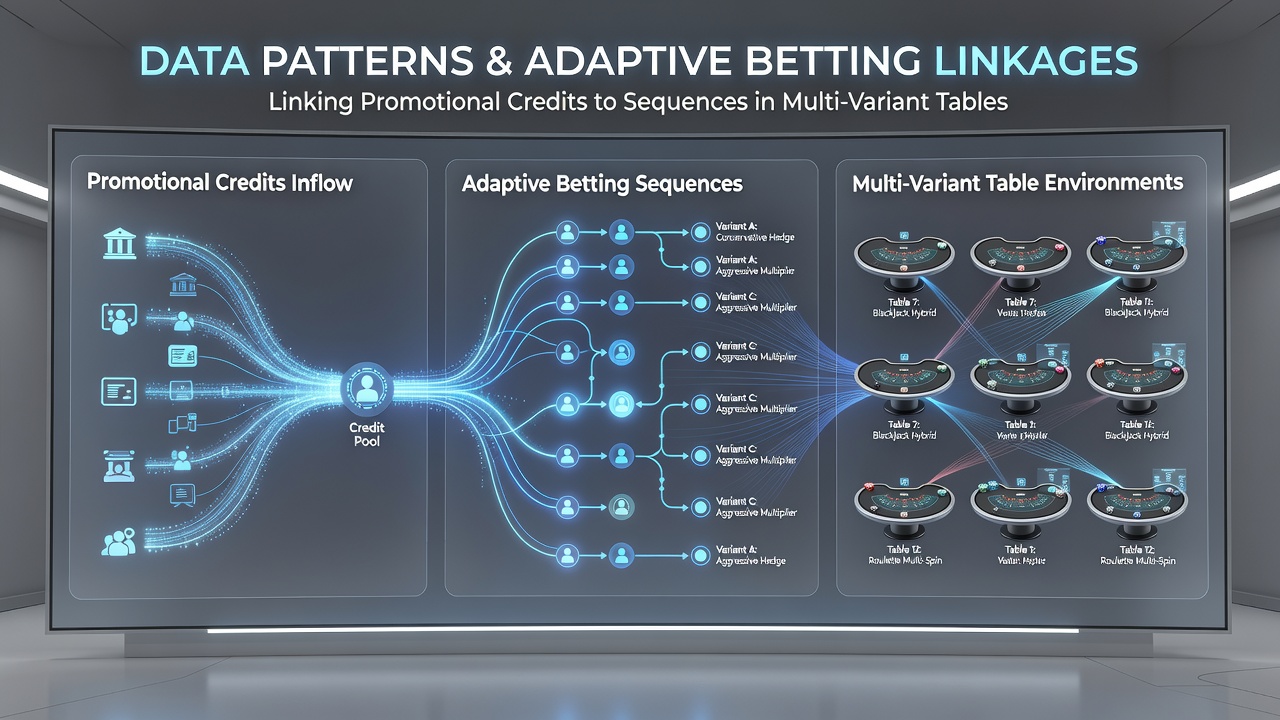 Analytics dashboard displaying betting sequence adjustments linked to promotional credit usage in table environments