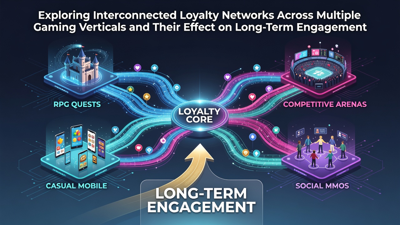 Network diagram showing loyalty points flowing between casino floors, sportsbooks, and online platforms